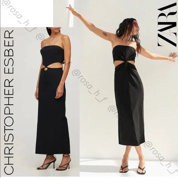 Zara | Dresses | Nwt Zara Cut Out Linen Blend Dress | Poshmark